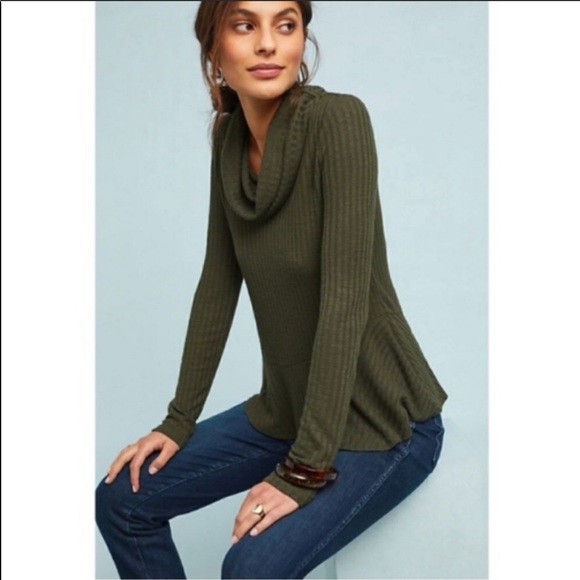 Anthropologie Sweaters - Anthro Maeve Winterscape Cowl Neck Top